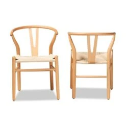 Baxton Studio Paxton Contemporary Twill Side Chair With Wood Frame - Set Of 2 -Safavieh Shop 332007451 AlternateImage1 l