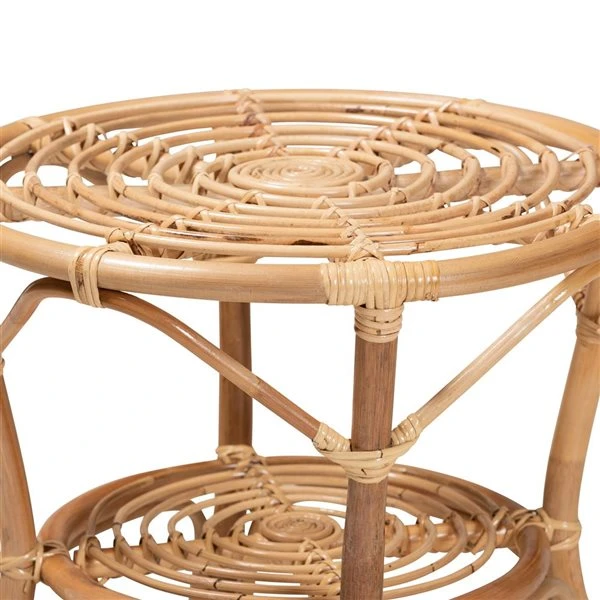 Baxton Studio Cariel Natural Wicker Round End Table 4 Baxton Studio Cariel Natural Wicker Round End Table - Image 4