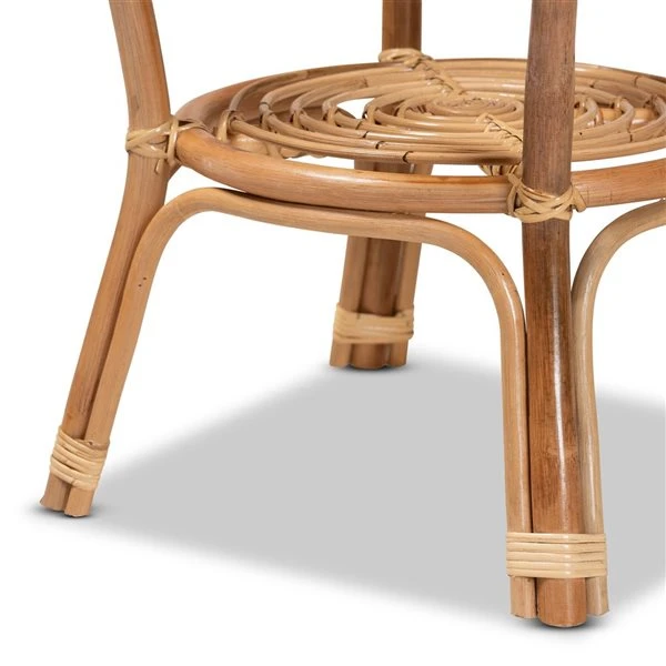 Baxton Studio Cariel Natural Wicker Round End Table 3 Baxton Studio Cariel Natural Wicker Round End Table - Image 3