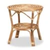 Baxton Studio Cariel Natural Wicker Round End Table