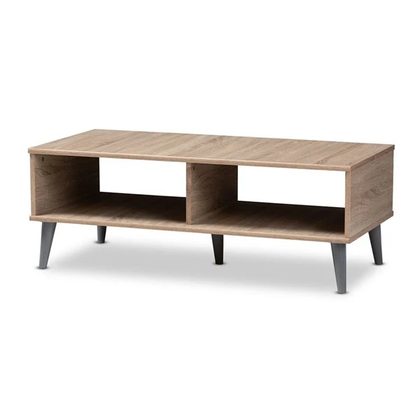 Baxton Studio Pierre Oak Brown Wood Coffee Table 3 Baxton Studio Pierre Oak Brown Wood Coffee Table - Image 3