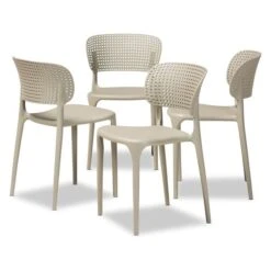 Baxton Studio Rae Beige Contemporary Side Chair With Plastic Frame - Set Of 4 -Safavieh Shop 332007600 MainImage 001 l