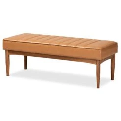 Baxton Studio Daymond Tan Faux Leather And Walnut Rectangular Dining Bench 9 Baxton Studio Daymond Tan Faux Leather And Walnut Rectangular Dining Bench -Safavieh Shop 332007620 MainImage 001 l