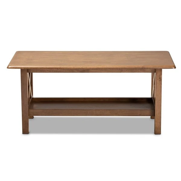 Baxton Studio Reese Walnut Brown Wood Coffee Table 3 Baxton Studio Reese Walnut Brown Wood Coffee Table - Image 3