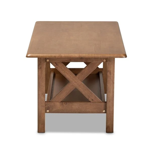 Baxton Studio Reese Walnut Brown Wood Coffee Table 2 Baxton Studio Reese Walnut Brown Wood Coffee Table - Image 2