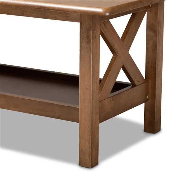 Baxton Studio Reese Walnut Brown Wood Coffee Table 4 Baxton Studio Reese Walnut Brown Wood Coffee Table - Image 4