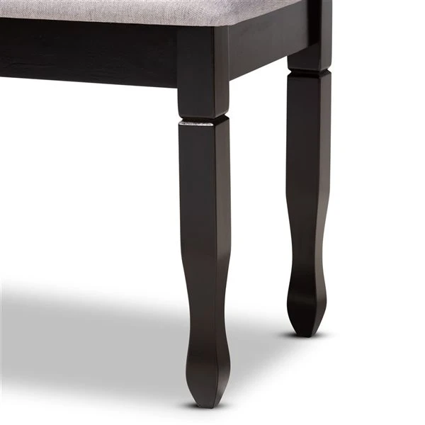 Baxton Studio Corey Grey And Dark Brown Rectangular Dining Bench 4 Baxton Studio Corey Grey And Dark Brown Rectangular Dining Bench - Image 4