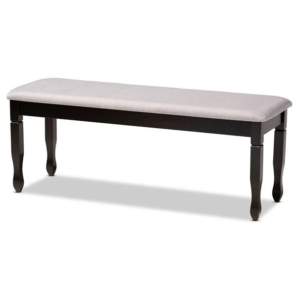 Baxton Studio Corey Grey And Dark Brown Rectangular Dining Bench 3 Baxton Studio Corey Grey And Dark Brown Rectangular Dining Bench - Image 3
