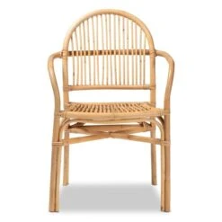 Baxton Studio Tugera Contemporary Arm Chair With Wicker Frame