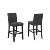 Brassex Indira 24-in Grey Bar Stool With Nail-Head Trim - Set Of 2