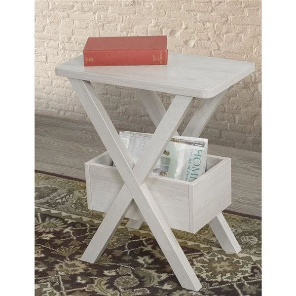 Brassex Andrea Grey Wood Rectangular End Table 1 Brassex Andrea Grey Wood Rectangular End Table