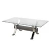 Brassex Rosario Silver/Grey Glass Coffee Table