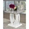 Brassex Ella White/grey Faux Marble Square End Table