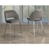 Brassex Ella Grey Velvet Counter Stool - Set Of 2