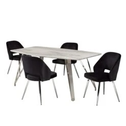 Brassex Victory 5-Piece Dining Table - Black