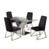 Brassex Elsie 5-Piece Dining Set - Black