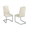 Brassex Set Of 2 Clayton White Contemporary Genuine Leather Upholstered Side Chair (Metal Frame)