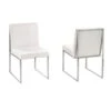 Brassex Set Of 2 Barton White Contemporary Upholstered Side Chair (Metal Frame)