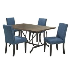 Brassex Elizabella 5-Piece Dining Set - Blue