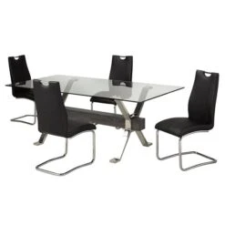 Brassex Jerome 5-Piece Dining Set - Black