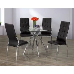 Brassex Éliane 5-Piece Dining Set - Black