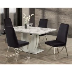 Brassex Memphis 5-Piece Dining Set - Black