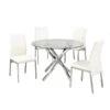 Brassex Hilton 5-Piece Dining Set - White