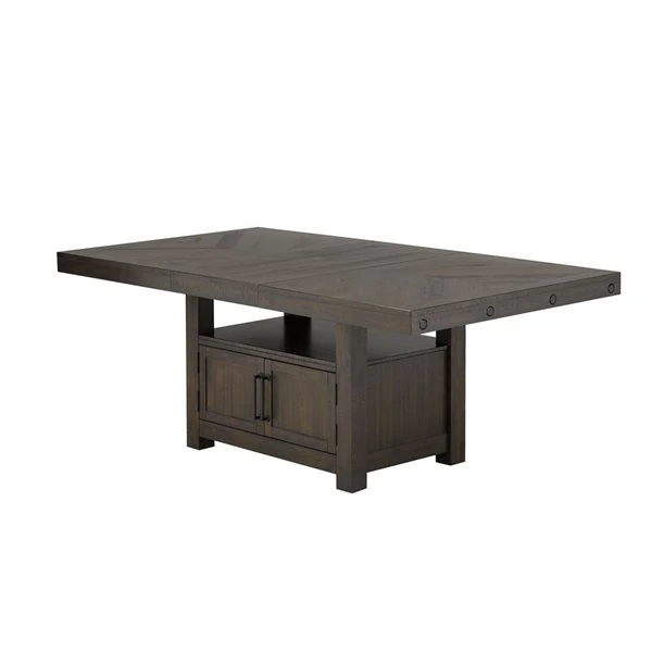 Brassex Dark Oak Wood Rectangular Bar Table 2 Brassex Dark Oak Wood Rectangular Bar Table - Image 2