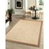ECARPET Sisal Classic 4-ft X 5.5-ft Beige And Coffee Rectangular Area Rug