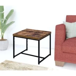 HomeRoots 19-in Black And Brown Oak Manufactured Wood And Metal End Table 7 HomeRoots 19-in Black And Brown Oak Manufactured Wood And Metal End Table -Safavieh Shop 332011993 AlternateImage4 l