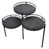 HomeRoots 23-in Black Solid Wood And Iron Round End Table